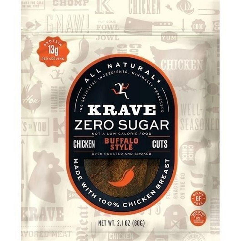 Krave Zero Sugar Buffalo Style Chicken, 2.1 Ounce -- 8 per case
