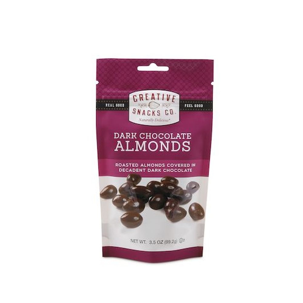 Creative Snacks Dark Chocolate Almonds, 3.5 Ounce -- 6 per case