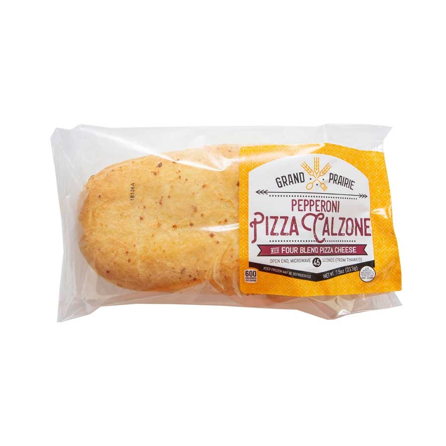 Grand Prairie Foods Pepperoni Pizza Calzone, 7.5 Ounce -- 12 per case.