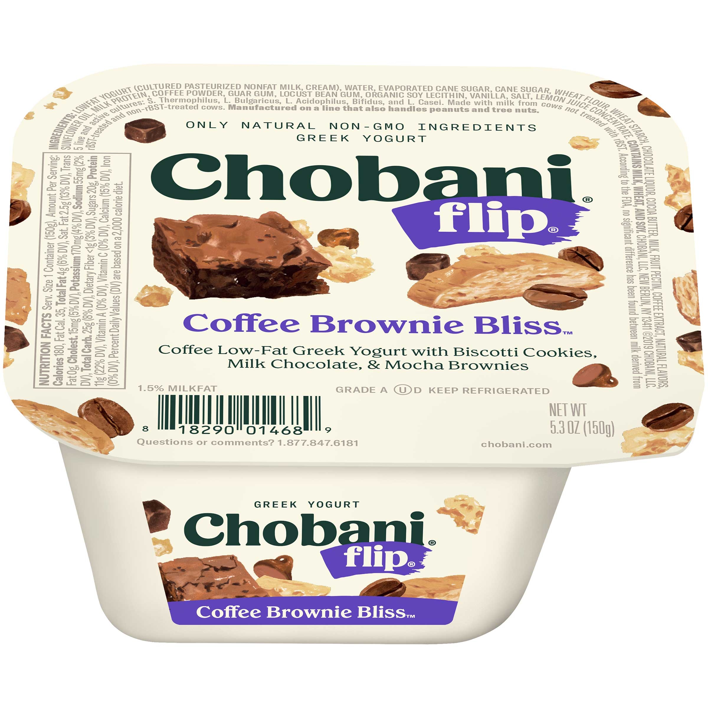 Chobani Flip Coffee Break Bliss Greek Yogurt, 5.3 Ounce -- 12 per case.