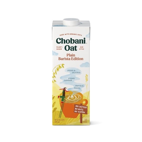 Chobani Oat Plain Barista Edition, 32 ounce -- 6 per case