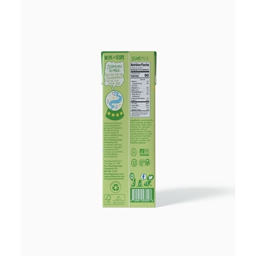 Hope and Sesame Nongmo Original Unsweetened Sesame Milk, 32 Fluid Ounce -- 6 per case