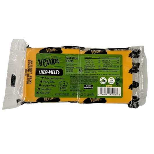 Vevan Plant Based Melt Cheddar Slice, 1.5 Pound -- 8 per case