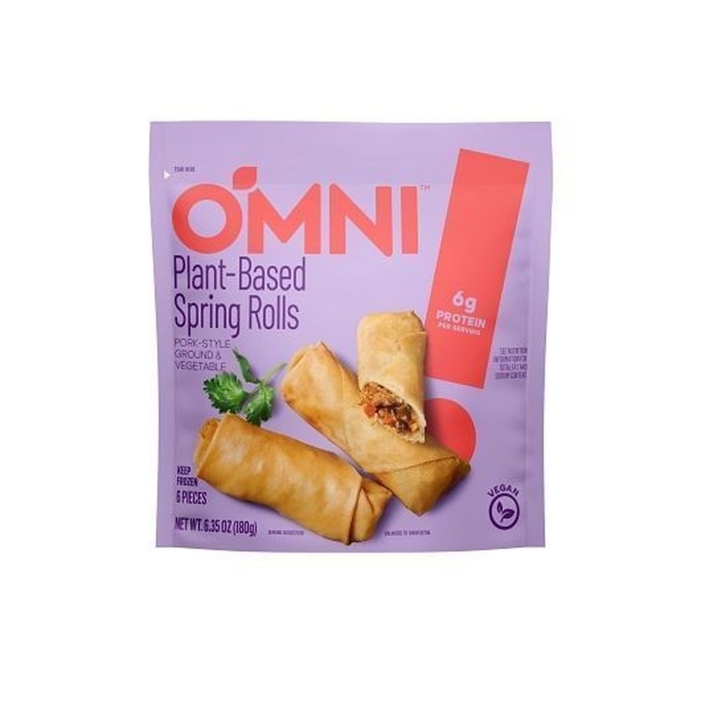 Omni Plant-Based Spring Rolls with Pork-Style Ground and Vegetable, 6.35 Ounce -- 6 per case