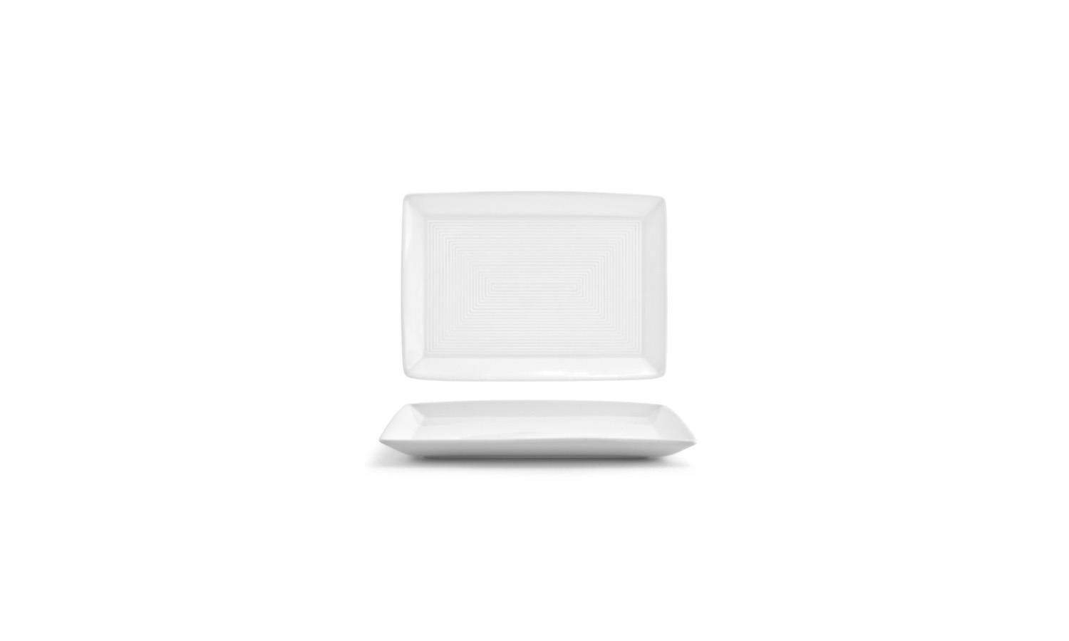 Front Of The House Spiral Rectangle Plate, 5 x 7 x 0.75 inch -- 12 per case
