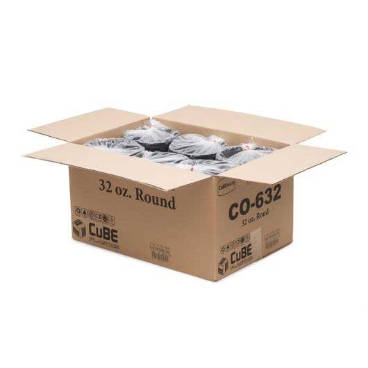 Cubeware Round Black Container, 32 Ounce -- 300 per case