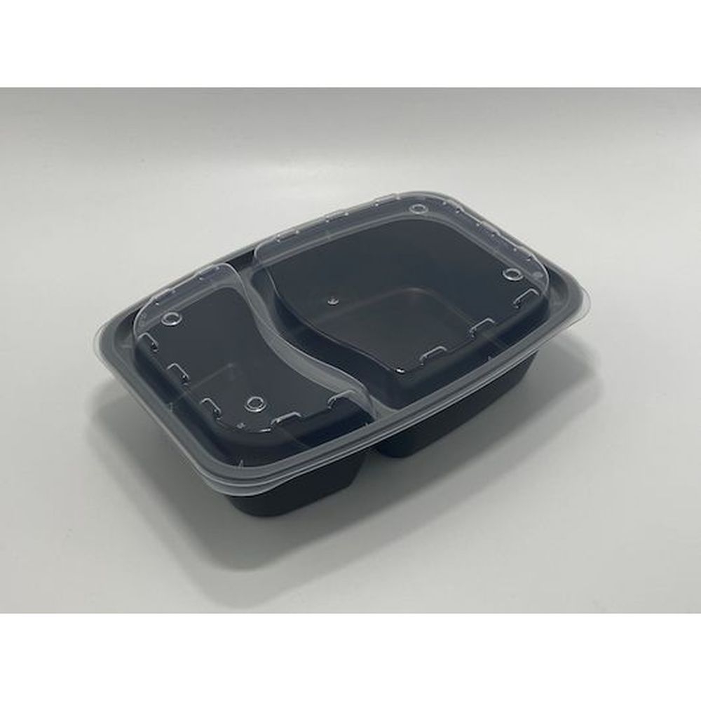 Cubeware Black Rectangular Container with Clear Vented Lid, 38 Ounce -- 150 set per case