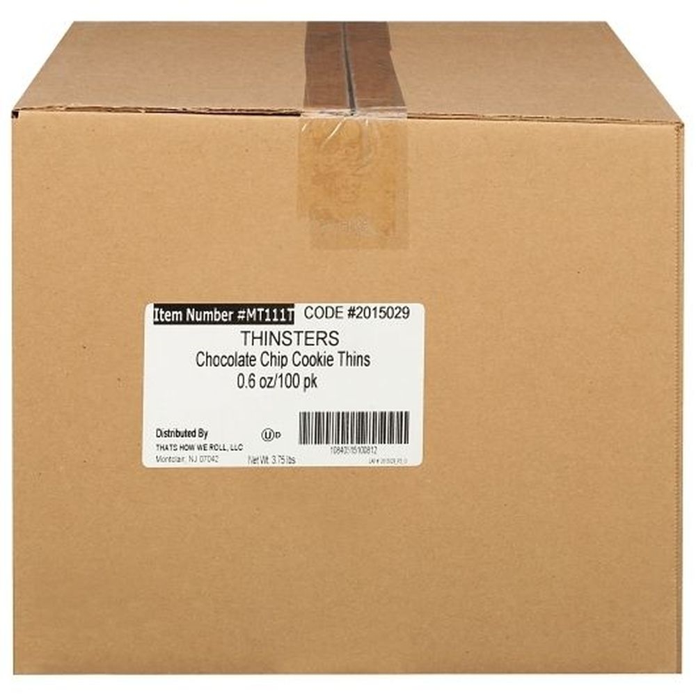 Thinsters Chocolate Chip Cookie Thins, 0.6 Ounce -- 100 per case