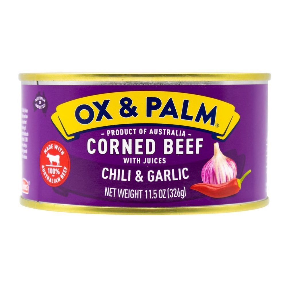 Ox and Palm Chili and Garlic Flavored Chunky Style Corned Beef, 11.5 Ounce Can -- 12 per case