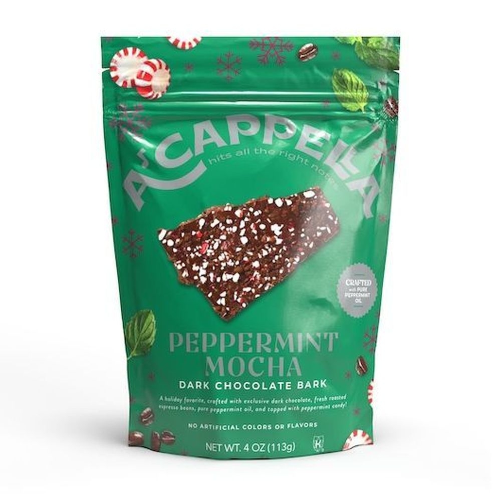 Acappella Peppermint Mocha Dark Chocolate Bark, 4.5 Ounce -- 6 per case