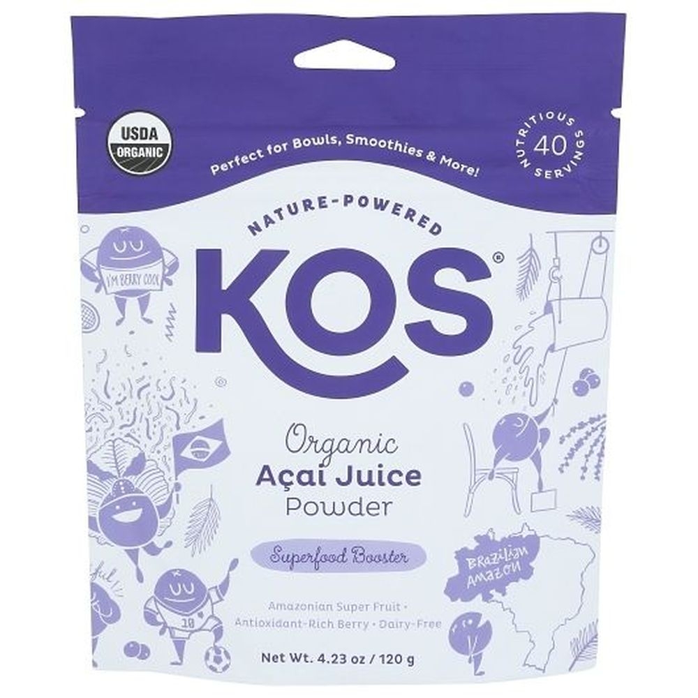 Kos Organic Acai Powder - Gusset Bag, 4.2 Ounce -- 6 per case