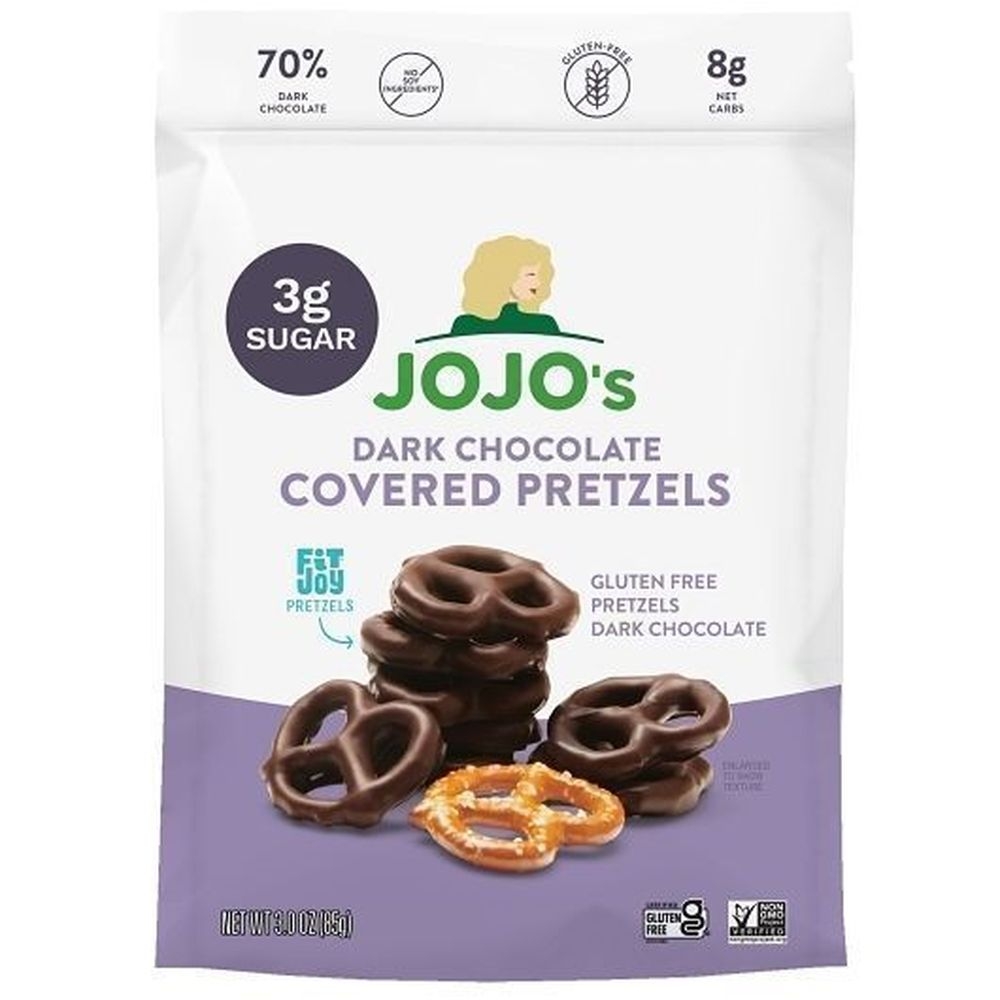 Jojos Dark Chocolate Covered Pretzels, 3 Ounce -- 6 per case