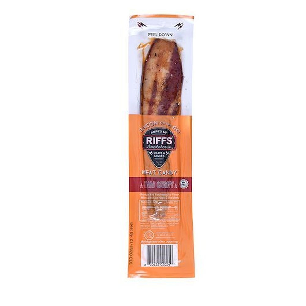Riffs Bacon On The Go Red Curry Meat Candy, 0.7 Ounce -- 144 per case