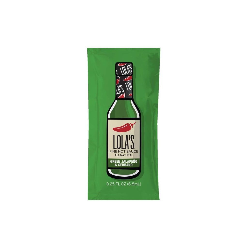 Lolas Green Jalapeno and Serrano Fine Hot Sauce, 200 count