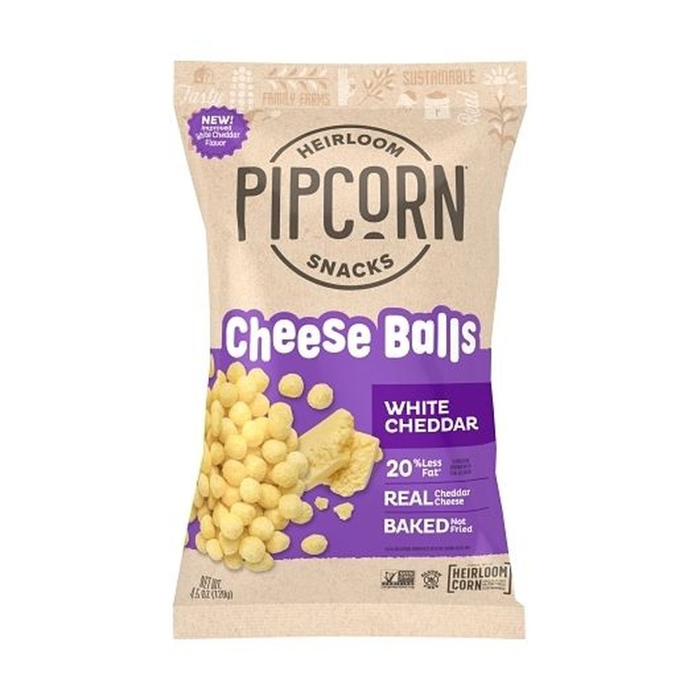 Pipsnacks White Cheddar Cheese Balls, 4.5 Ounce -- 12 per case