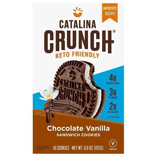 Catalina Crunch Chocolate Vanilla Keto Sandwich Cookies, 6.8 Ounce -- 6 per case