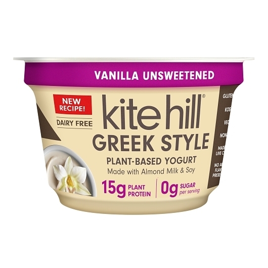 Kite Hill Dairy Free Greek Style Vanilla Unsweetened Almond Milk Yogurt, 5.3 Ounce -- 8 per case