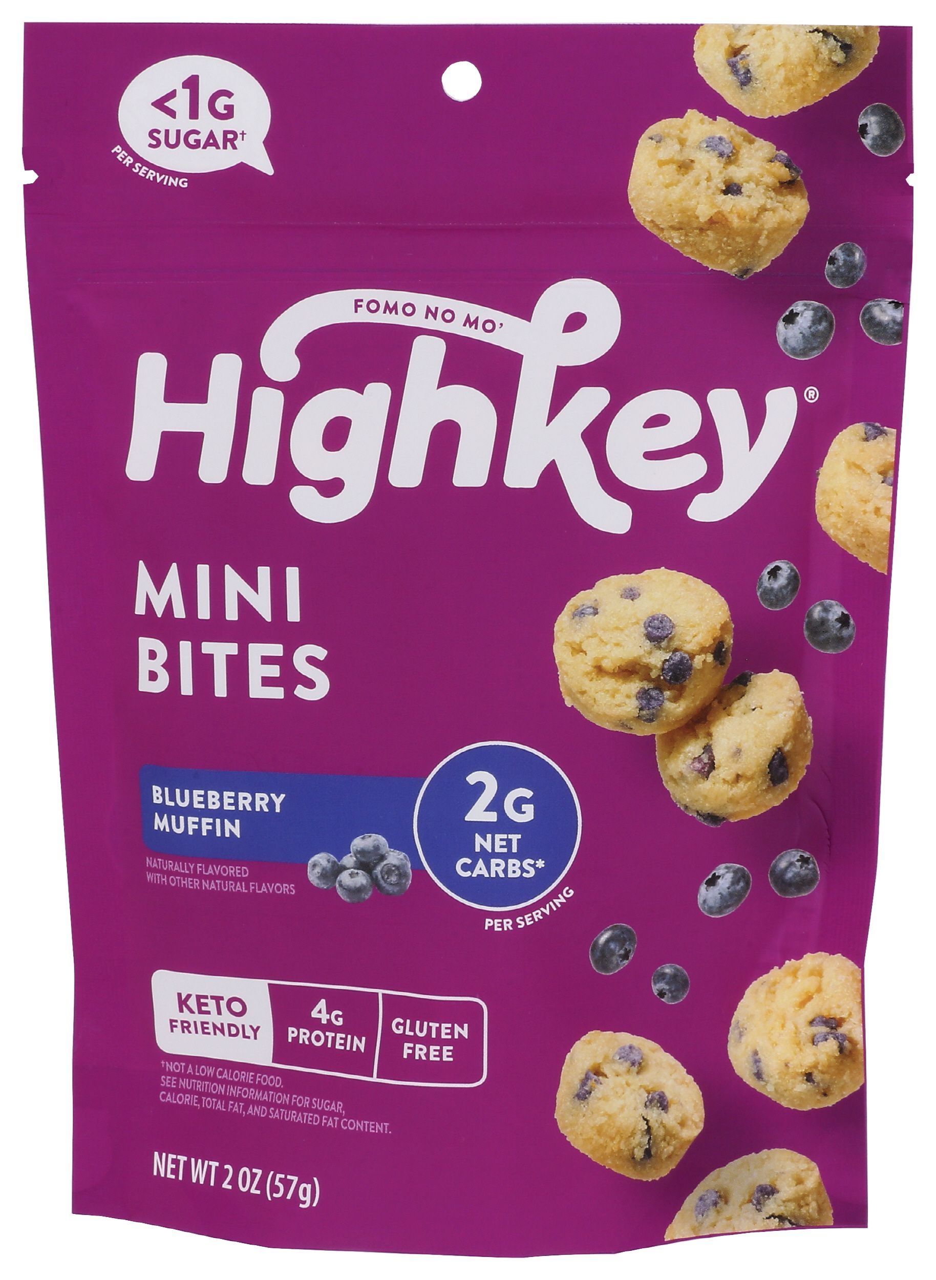 Highkey Blueberry Muffin Mini Keto Cookie Bites, 2 Ounce -- 6 per case