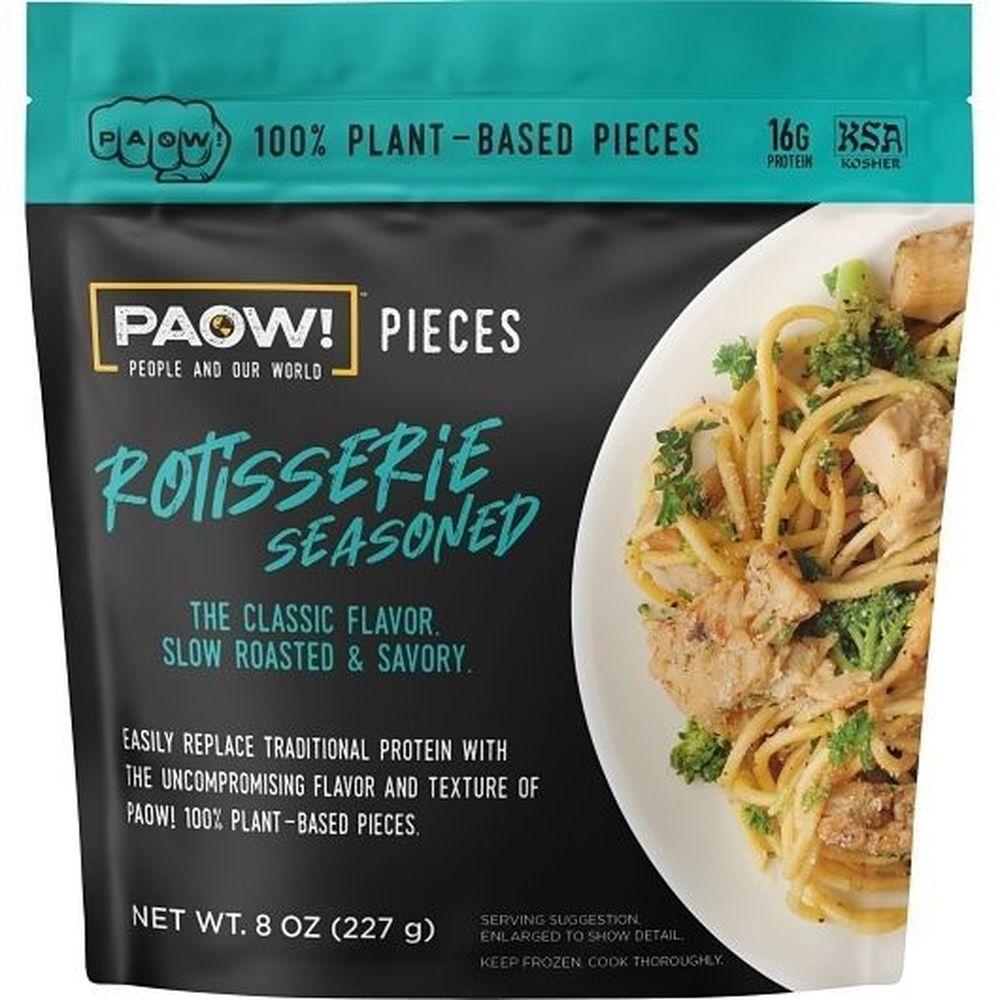 Future Foods Paow Rotisserie Seasoned Plant-Based Protein Pieces, 8 Ounce -- 6 per case