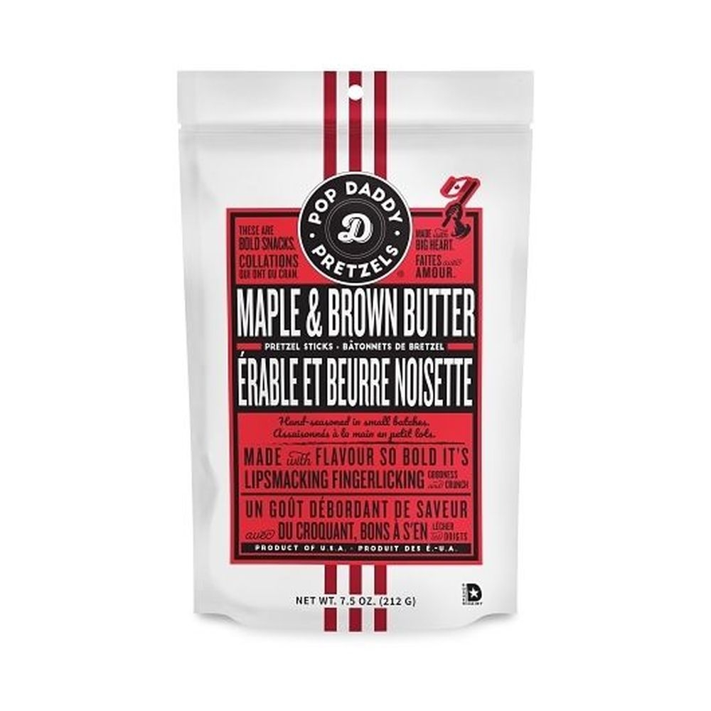 Pop Daddy Powder Maple and Brown Butter Pretzel Stick, 7.5 Ounce -- 12 per case