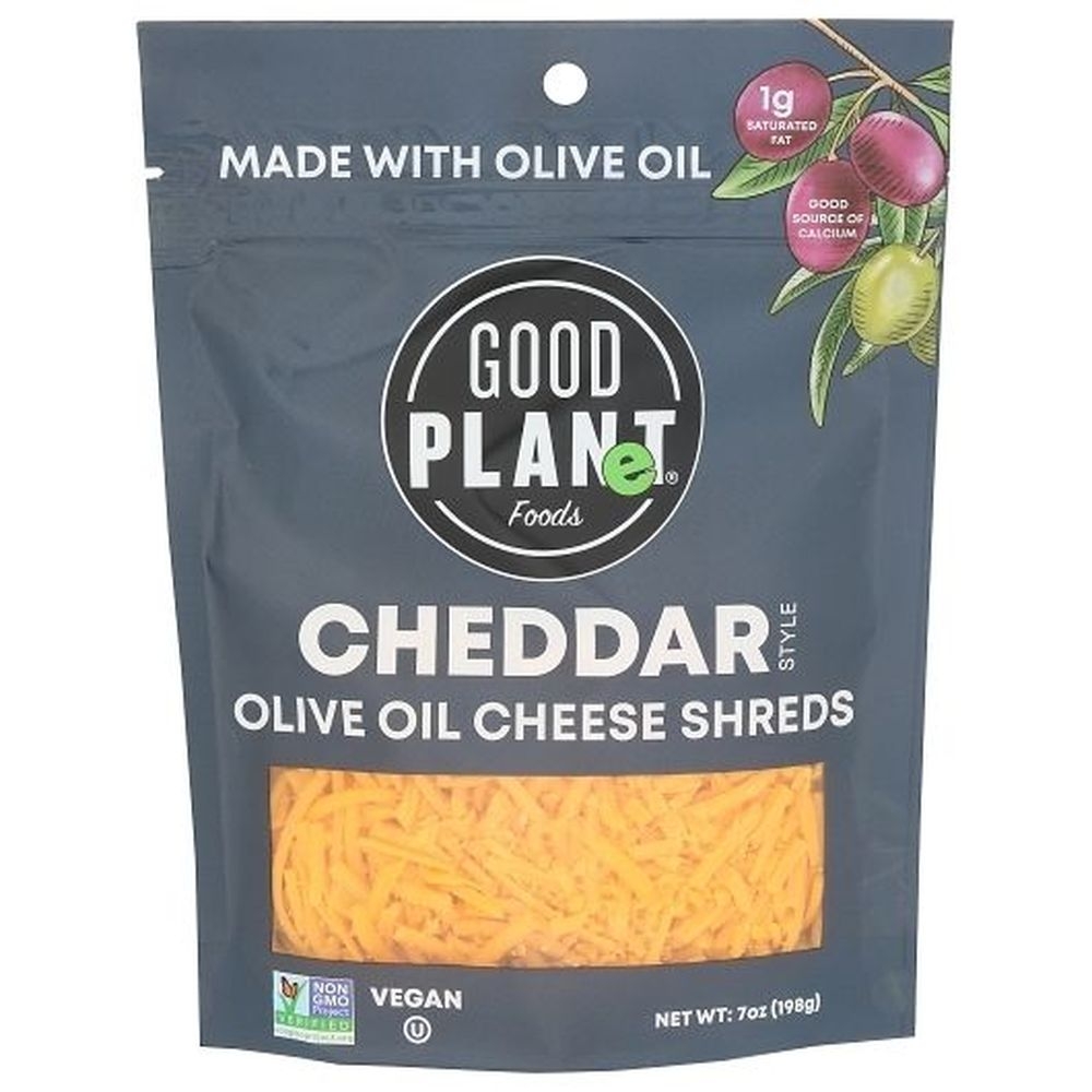 Good Planet Foods Cheddar Style Olive Oil Cheese Shreds, 7 Ounce -- 7 per case