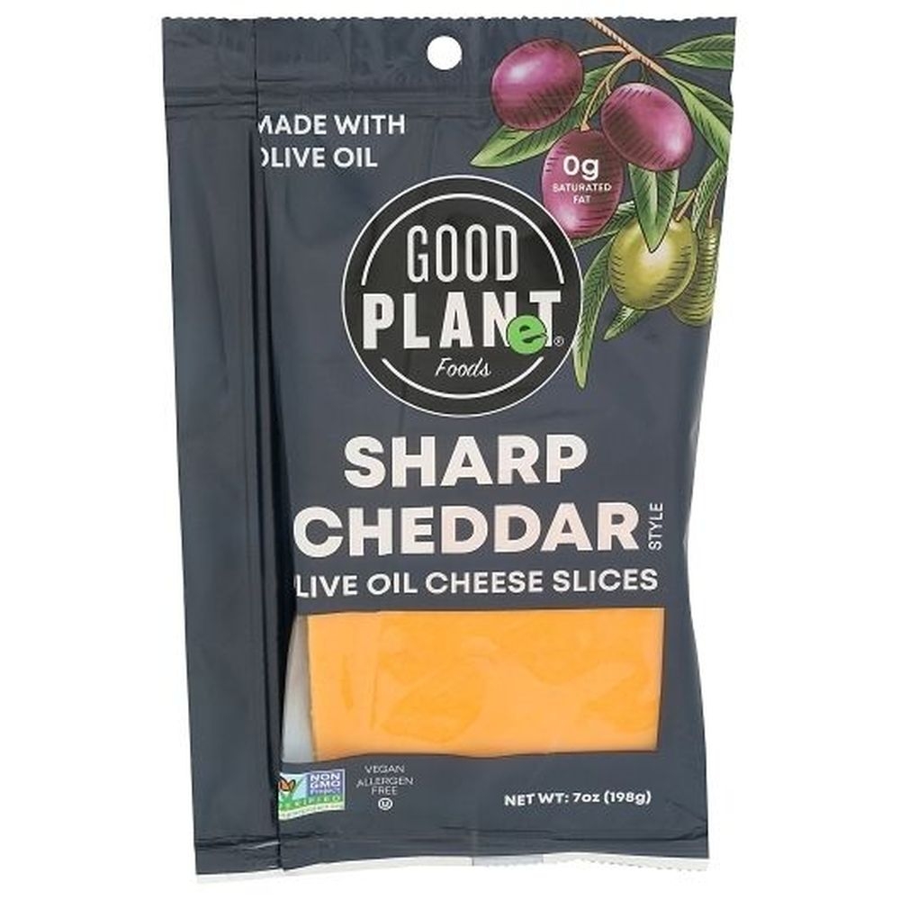 Good Planet Foods Sharp Cheddar Style Olive Oil Cheese Slices, 7 Ounce -- 7 per case