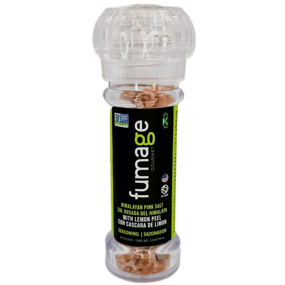 Fumage Gourmet Himalayan Pink Salt in Ceramic Grinder with Lemon Peel, 80 Gram -- 12 per case