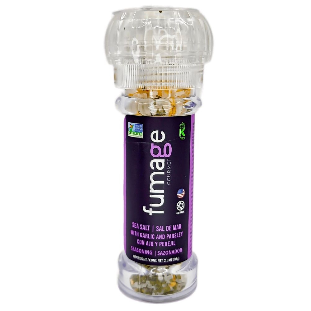 Fumage Gourmet Sea Salt with Garlic and Parsley in Ceramic Grinder, 80 Gram -- 12 per case