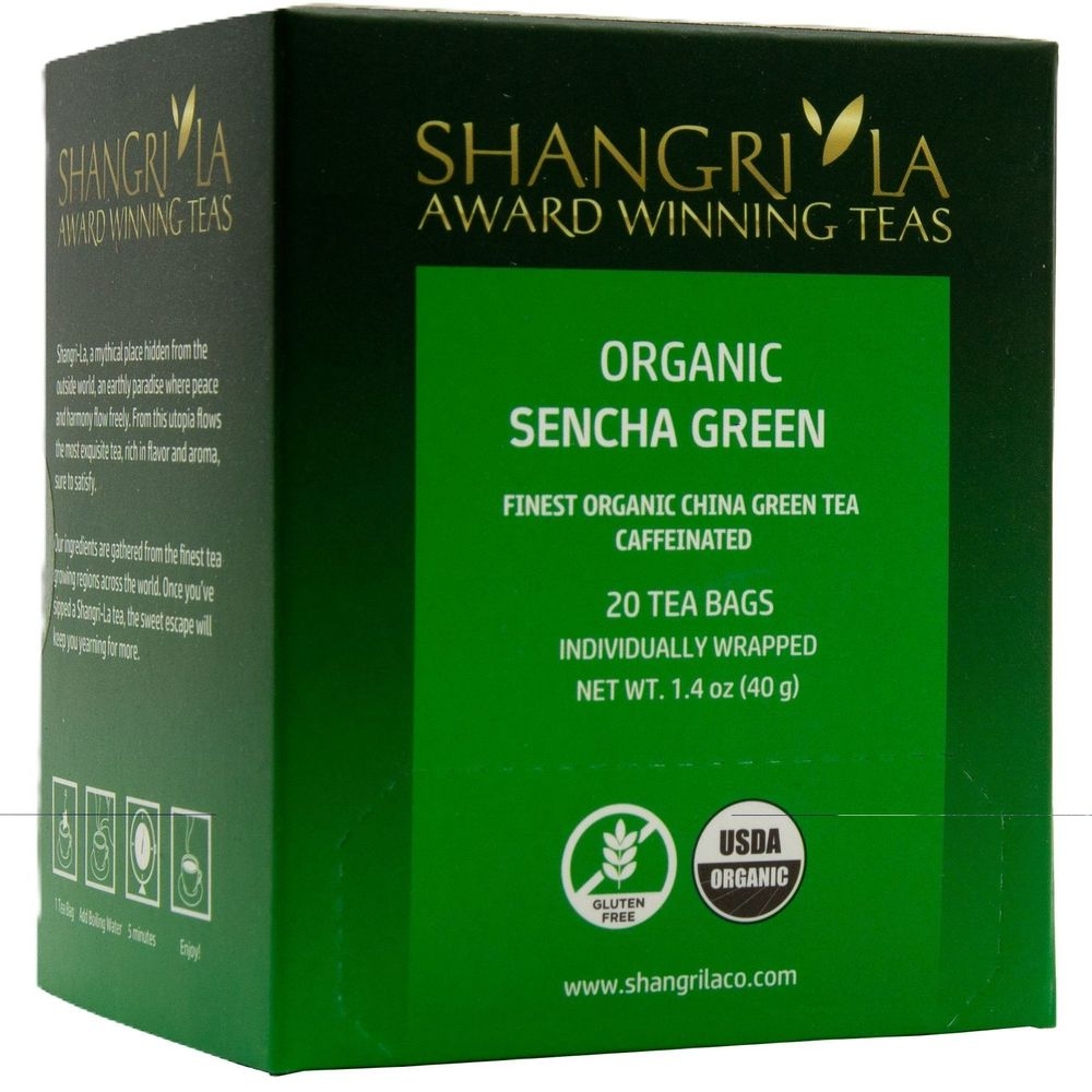 Shangri La Organic Sencha Green Tea, 20 count -- 6 per case