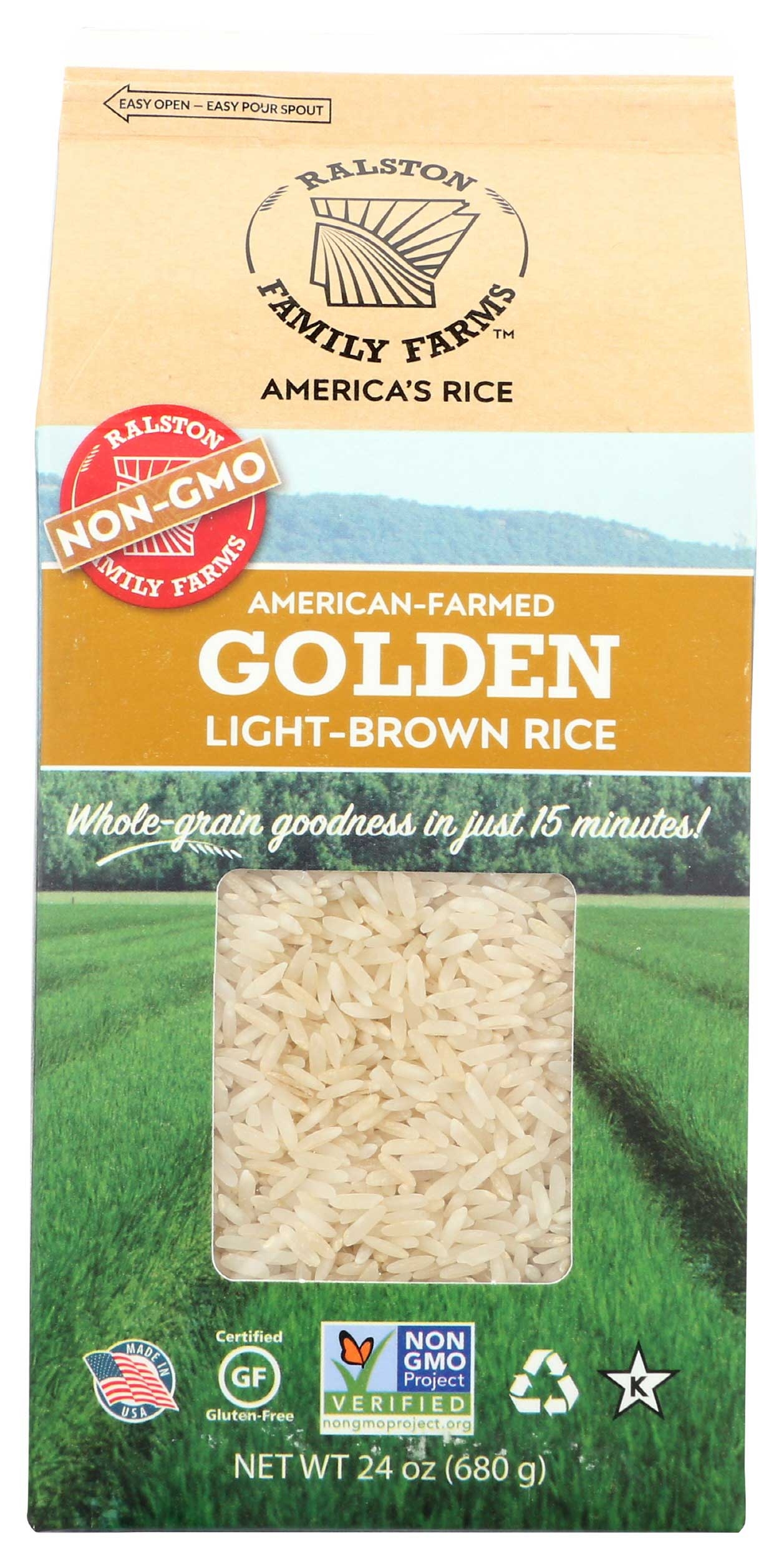 Ralston Family Farms Golden Light Brown Rice, 24 Ounce -- 6 per case