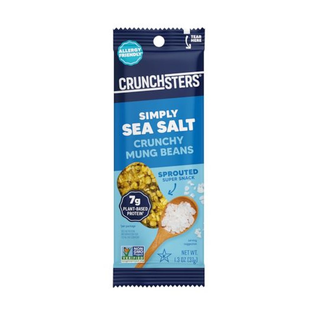 Crunchster Simply Sea Salt Crunchy Sprouted Mung Beans Protein Snack, 1.3 Ounce -- 72 per case