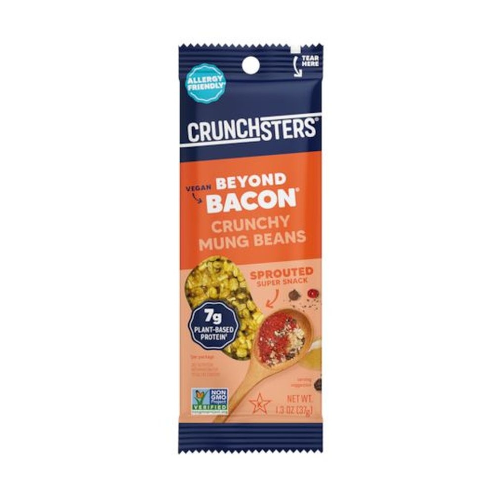 Crunchster Beyond Bacon Crunchy Sprouted Mung Beans Protein Snack, 1.3 Ounce -- 72 per case