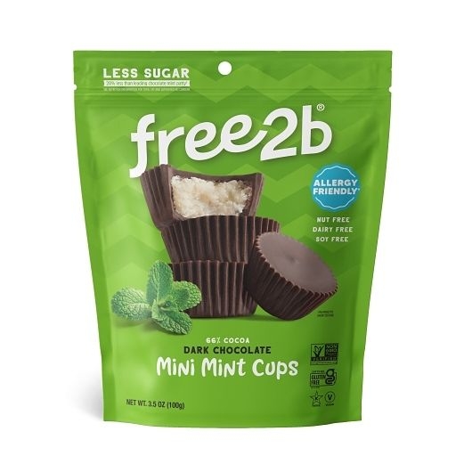 Free2b Dark Chocolate Mini Mint Cup, 3.5 Ounce -- 6 per case
