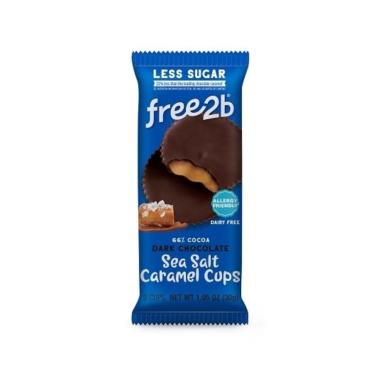Free2b Dark Chocolate Sea Salt Caramel Cup, 1.05 Ounce -- 72 per case