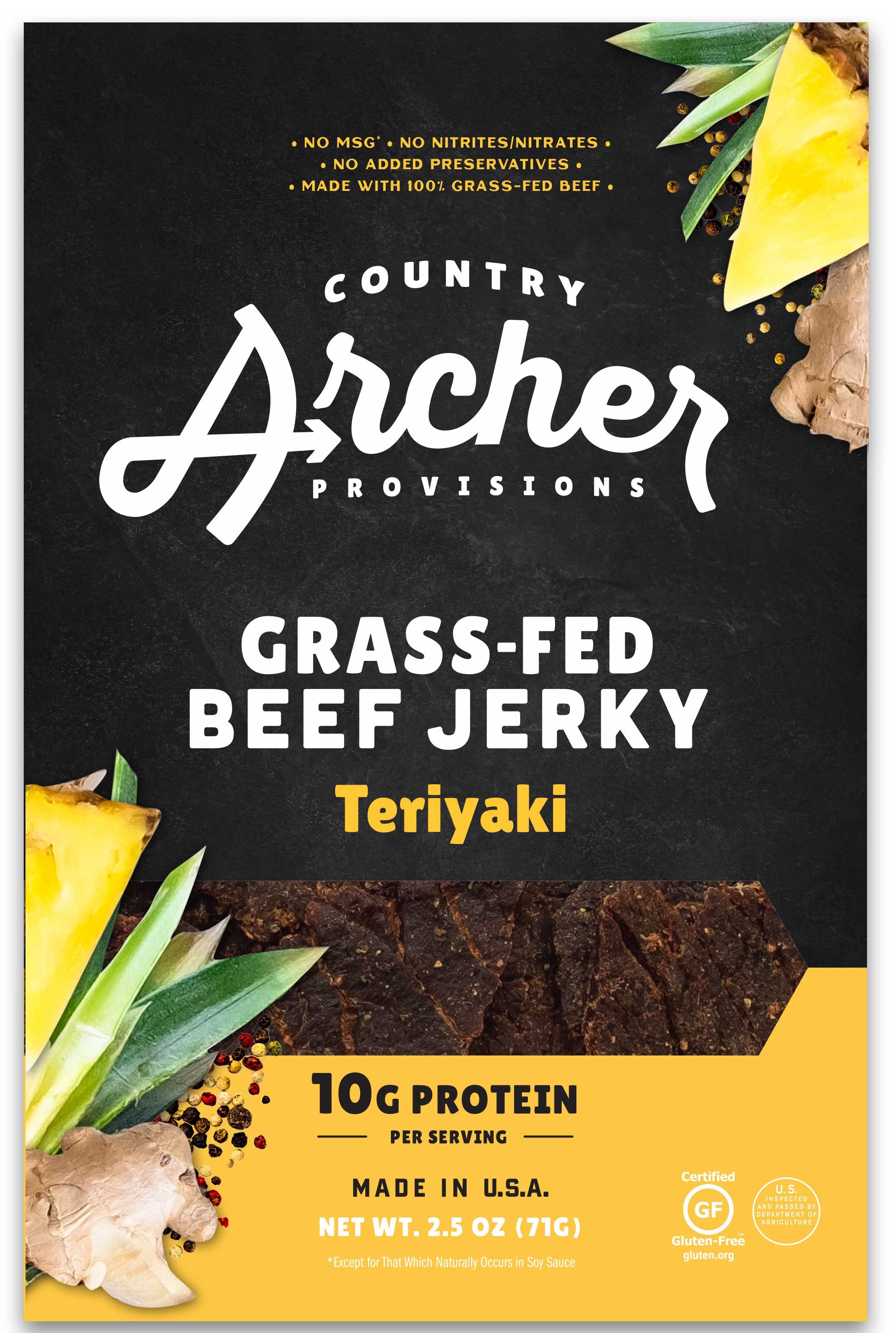 Country Archer Teriyaki Beef Jerky, 2.5 Ounce -- 12 per case