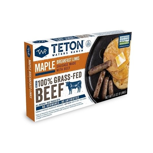 Teton Waters Ranch Maple Grass Fed Beef Breakfast Sausage, 5.6 Ounce -- 12 per case