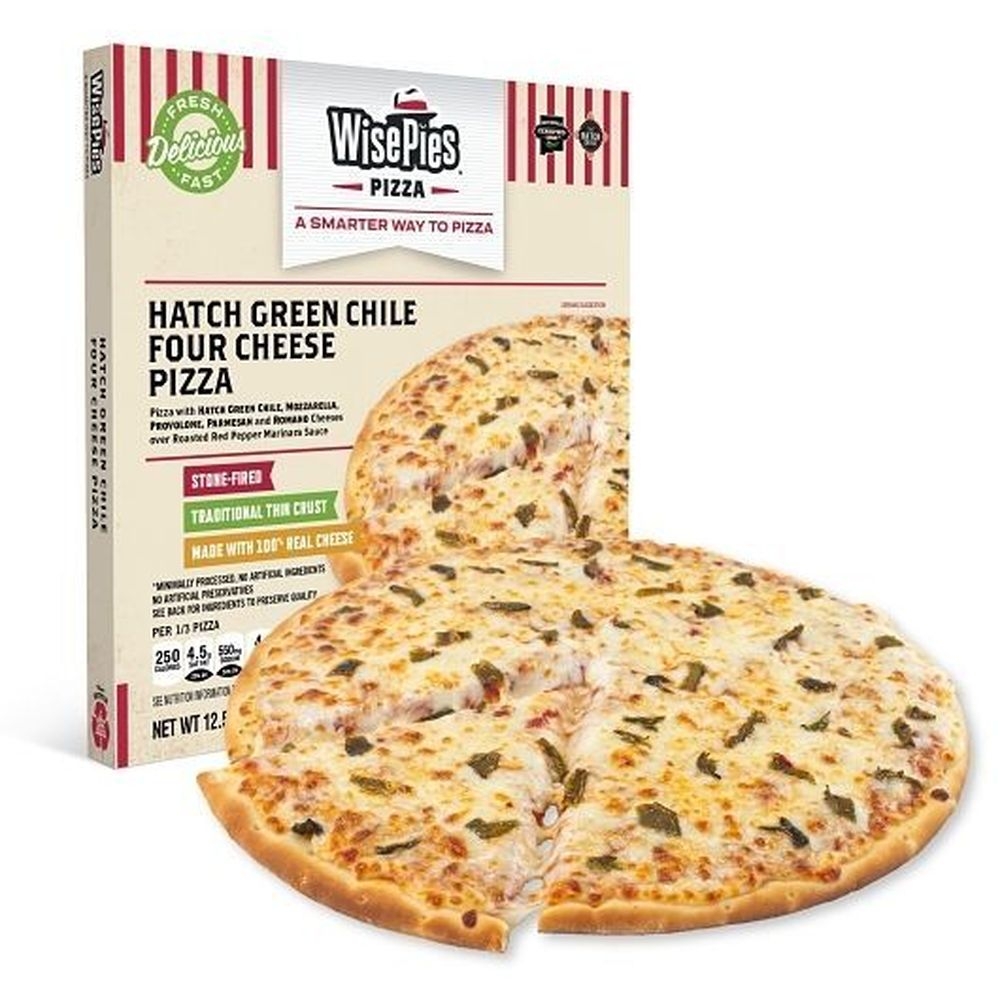 Wisepies 10 inch Hatch Green Chilies Four Cheese Pizza, 12.5 Ounce -- 8 per case