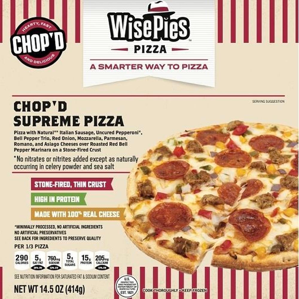 Wisepies Stone Fired Chopd Supreme Pizza, 14.5 Ounce -- 8 per case