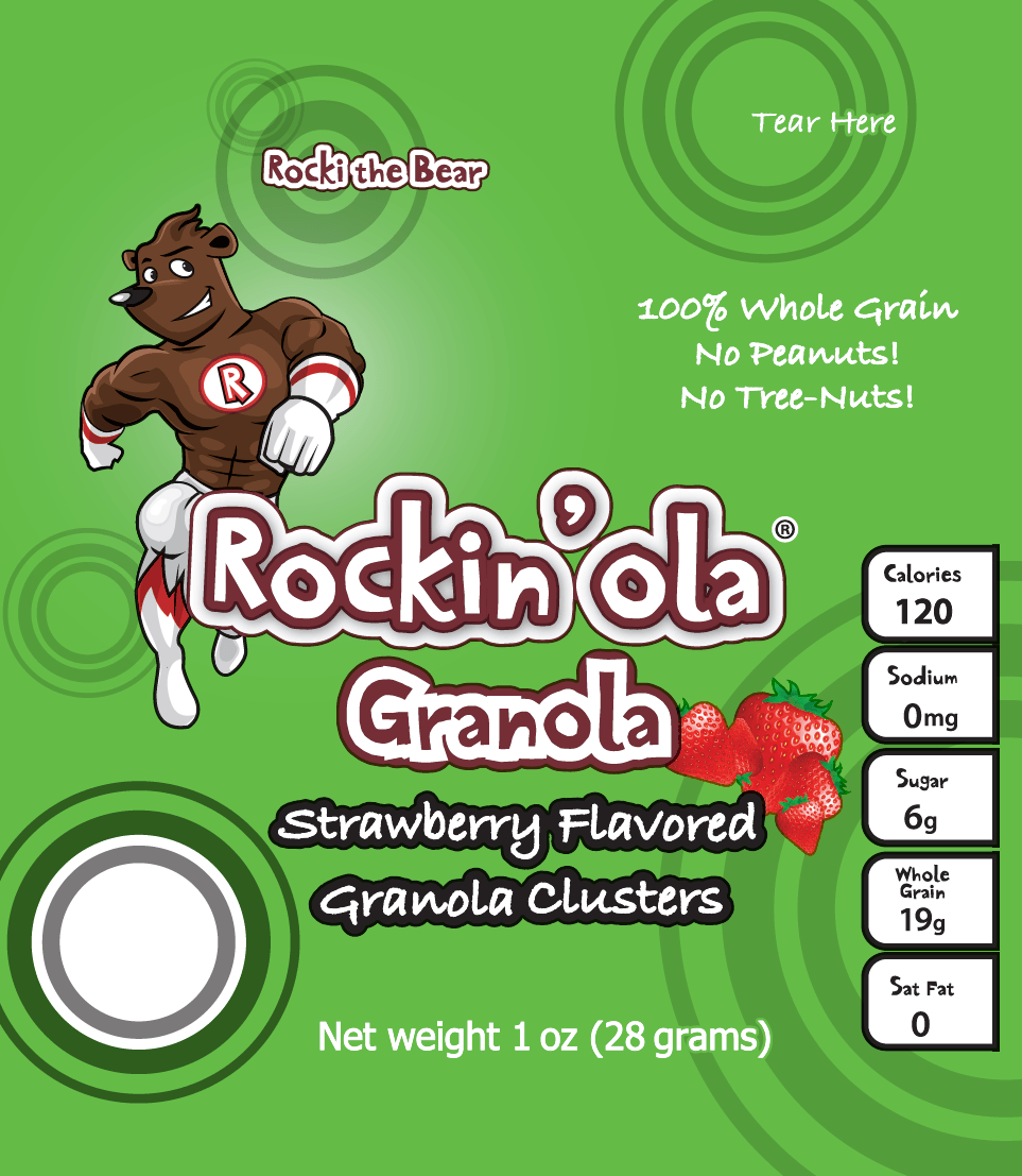 Rockinola Strawberry Granola, 28 Gram -- 250 per case.