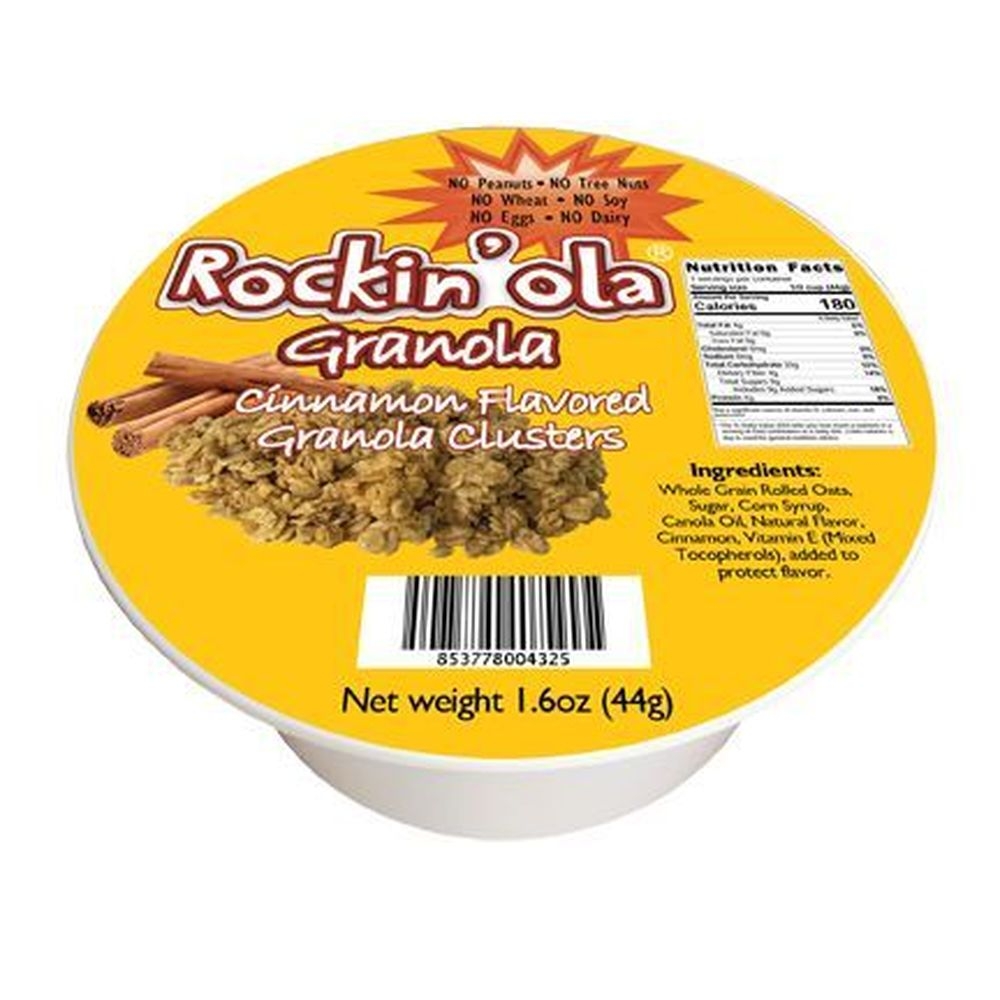 Rockinola Cinnamon Granola Cereal Bowl, 44 Gram -- 48 per case