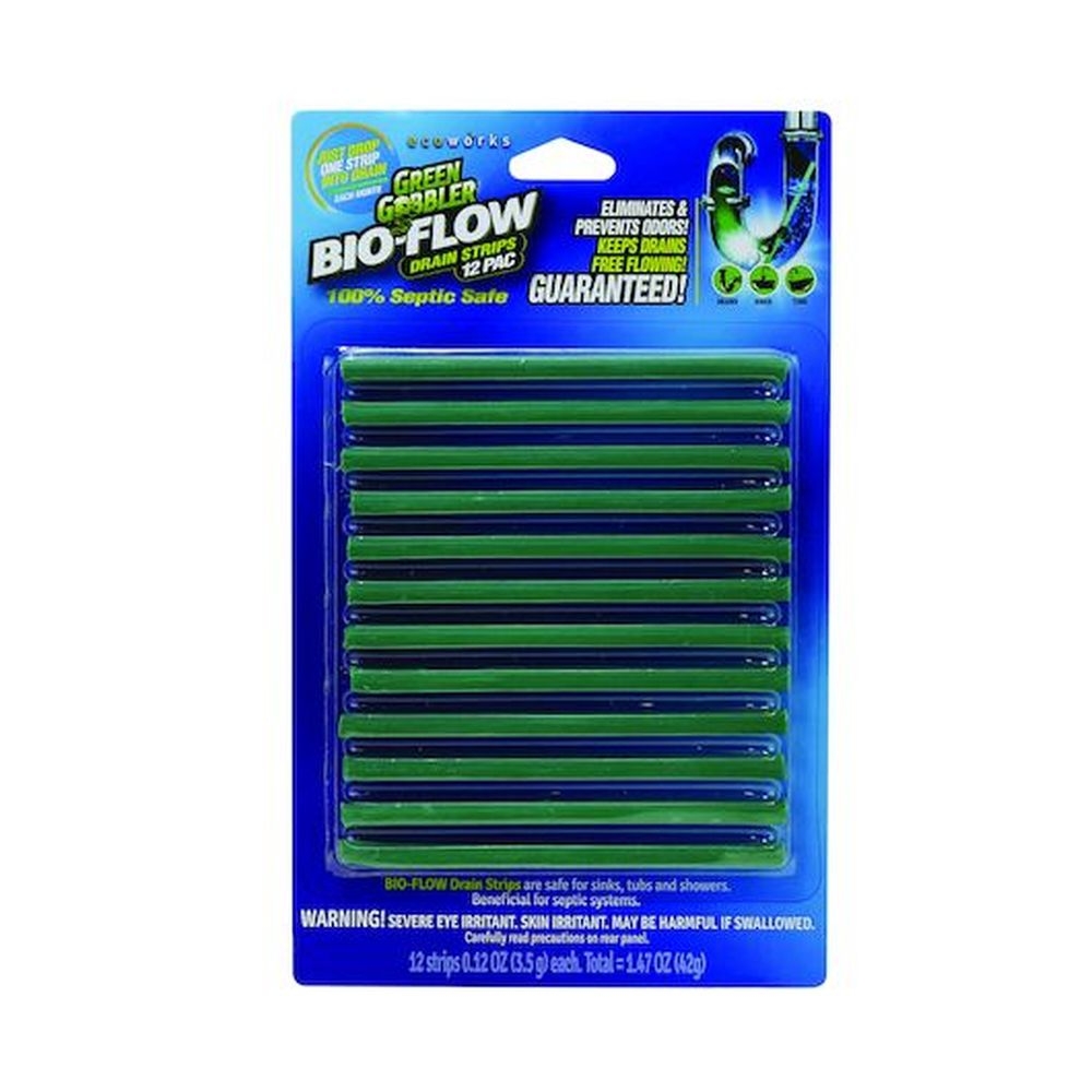 Green Gobbler Bio-Flow Drain Strips - 12 per pack -- 12 packs per case