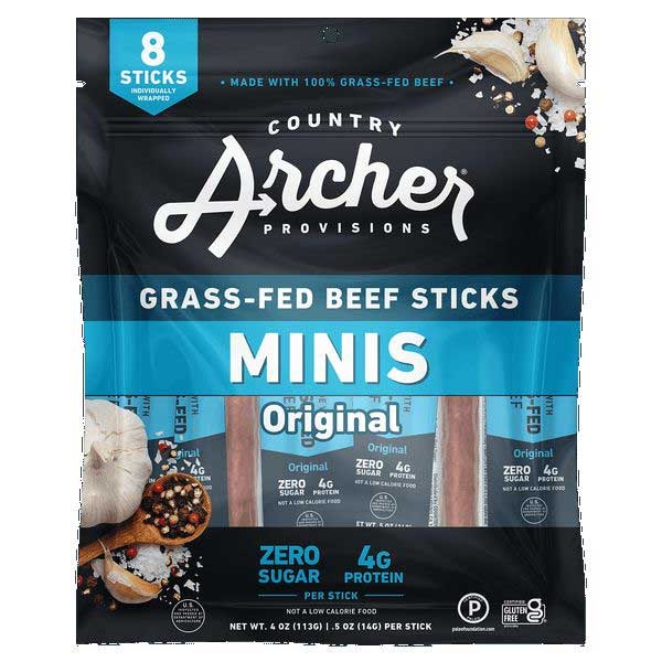 Country Archer Original Beef Mini Stick, 4 Ounce -- 10 per case