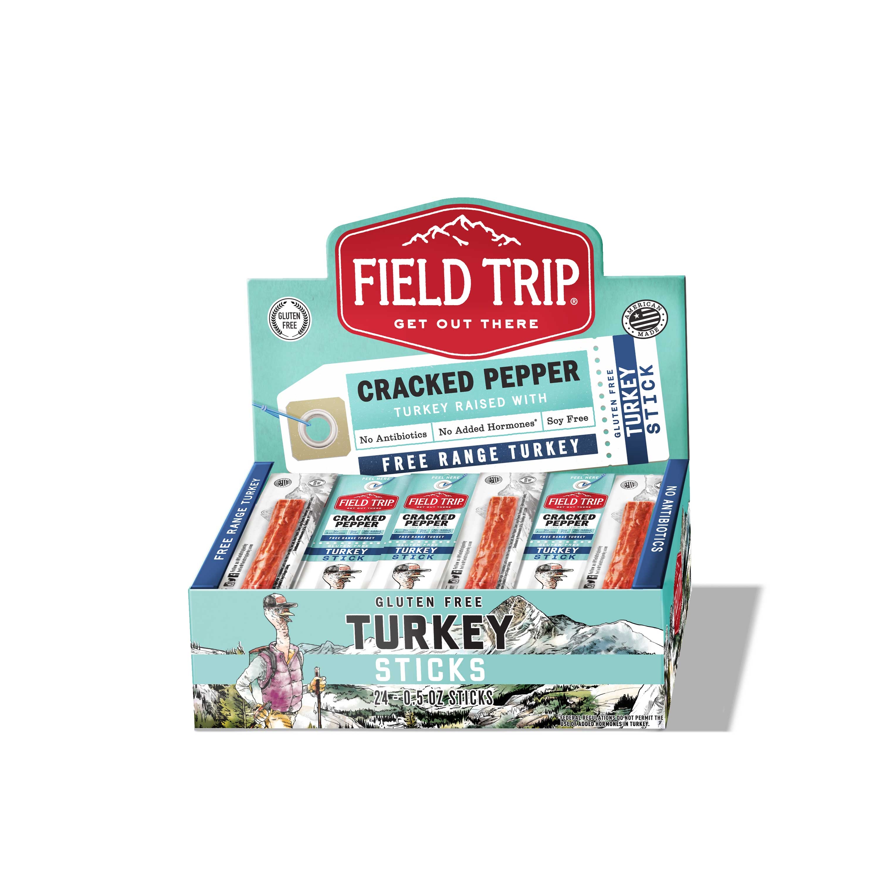 Field Trip Cracked Pepper Turkey Stick, 0.5 Ounce -- 216 per case.