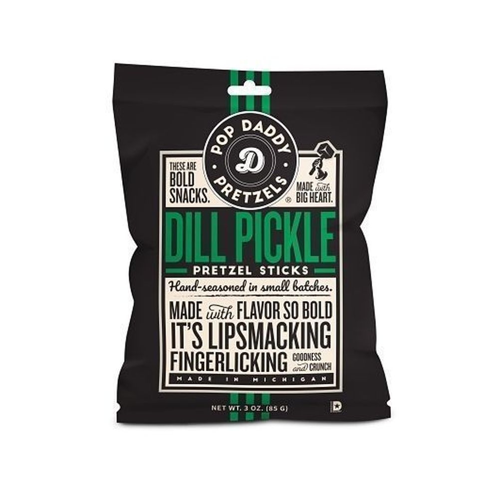 Pop Daddy Dill Pickle Pretzel Sticks, 3 Ounce -- 15 per case
