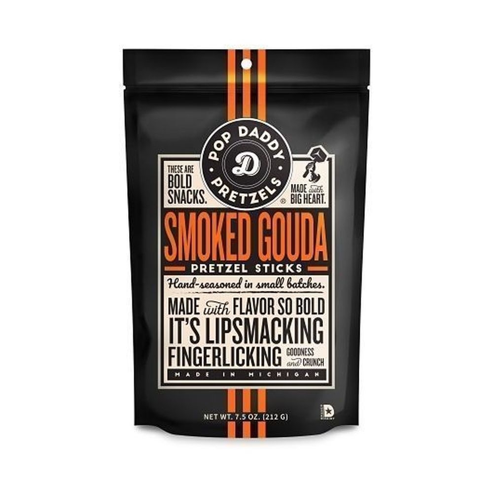 Pop Daddy Smoked Gouda Pretzel Sticks, 7.5 Ounce -- 12 per case