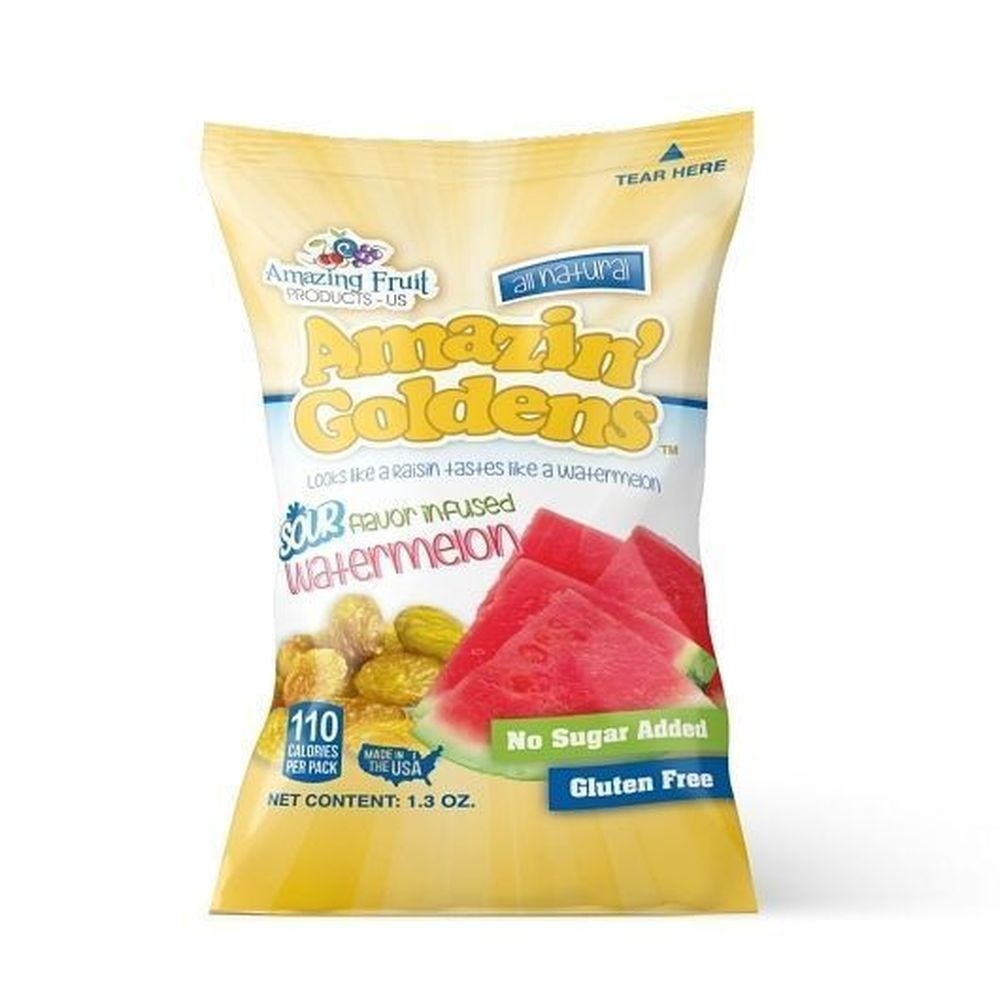Amazin Goldens Sour Watermelon Flavored Golden Raisins, 1.5 Ounce -- 250 per case