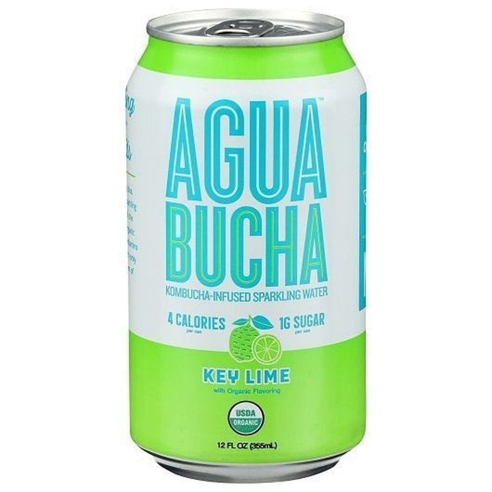 Agua Bucha 12 Fluid Ounce Key Lime Sparkling Water, 6 count -- 4 per case