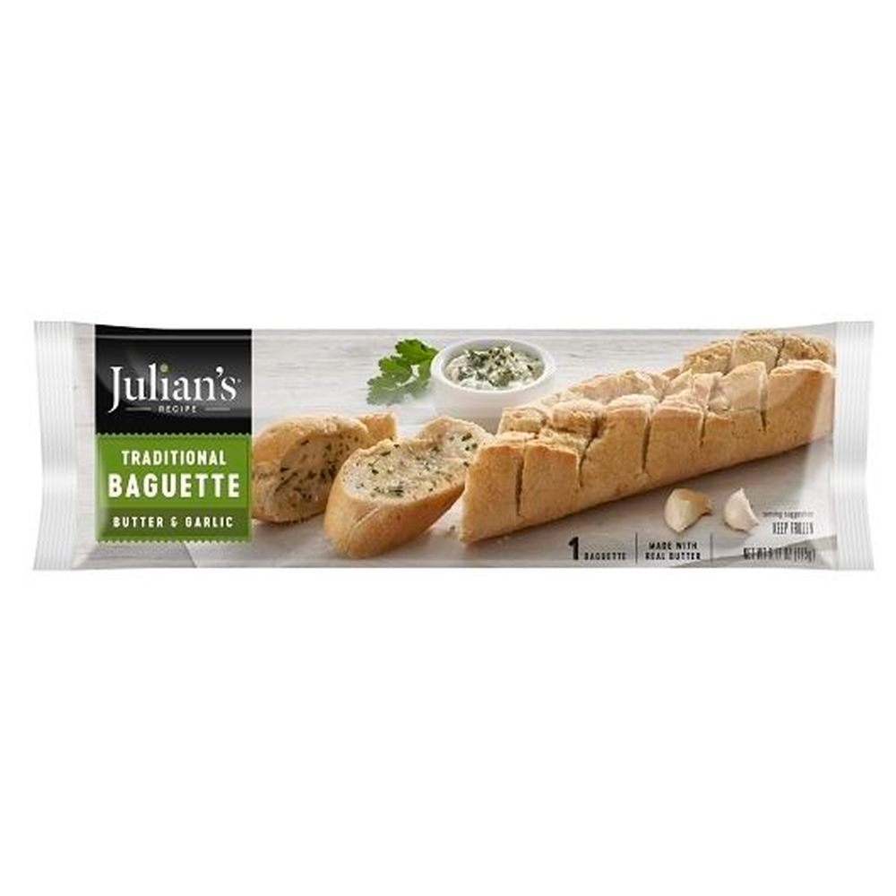 Julians Recipe Butter and Garlic Traditional Baguette, 6.17 Ounce -- 24 per case