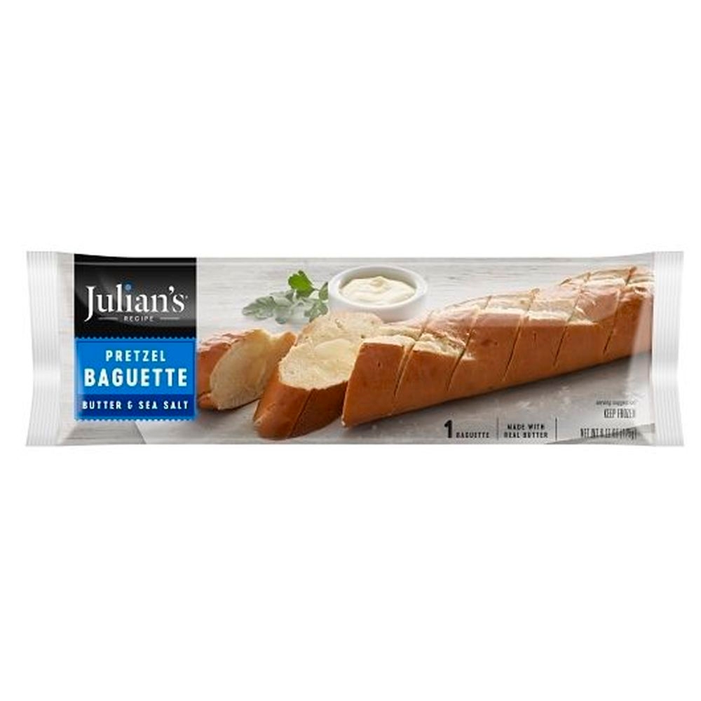 Julians Recipe Butter and Sea Salt Pretzel Baguette, 6.17 Ounce -- 24 per case