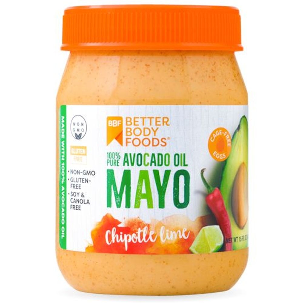 Betterbody Foods Avocado Oil Chipotle Lime Mayonnaise Sauce, 15 Fluid Ounce Jar -- 6 per case